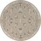 Laddha Home Designs 4.75&#x27; Beige and Blue Floral Hand Tufted Round Area Throw Rug